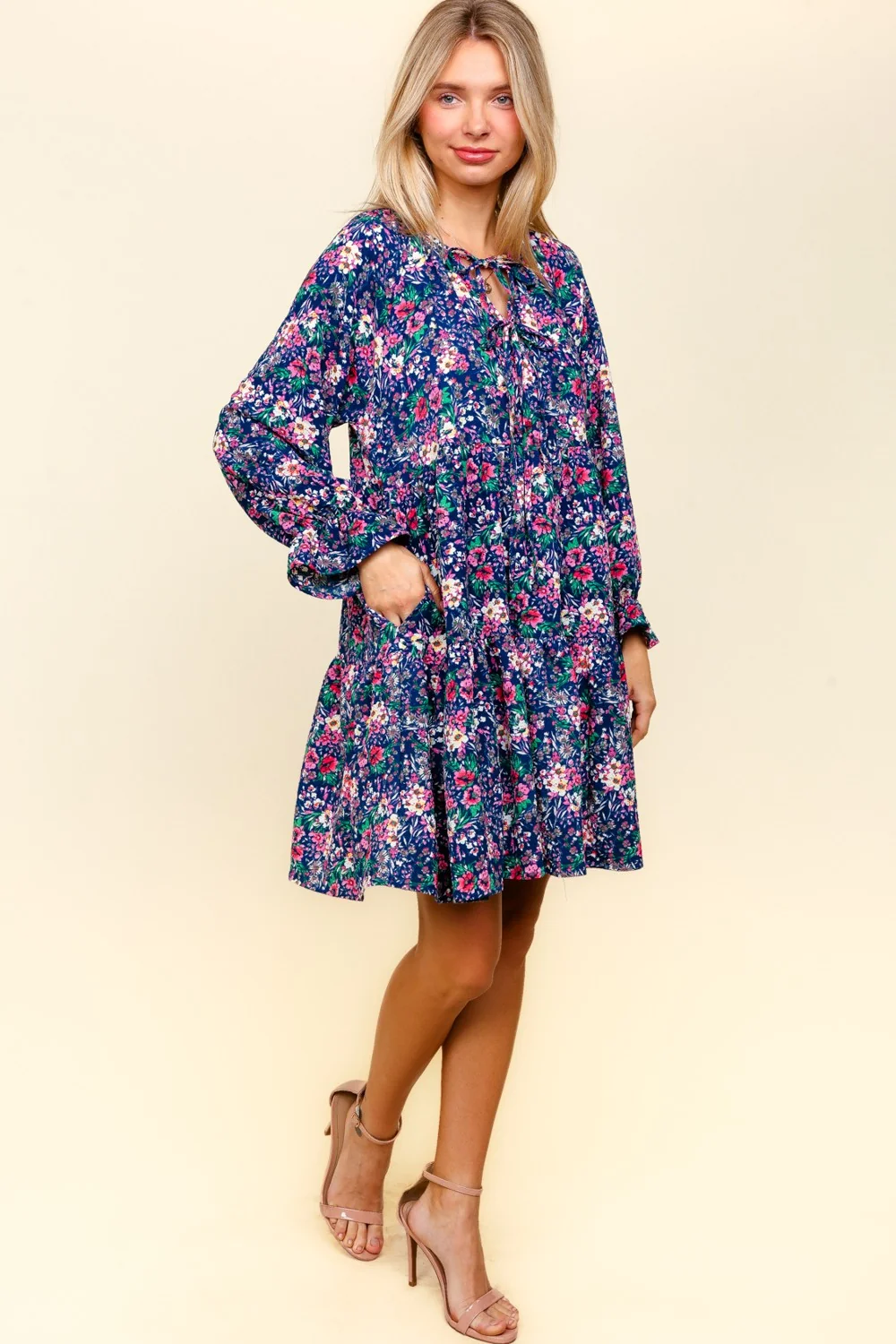 RIBBON TIED BABYDOLL KNEE LENGTH WITH POCKETS - Image 8