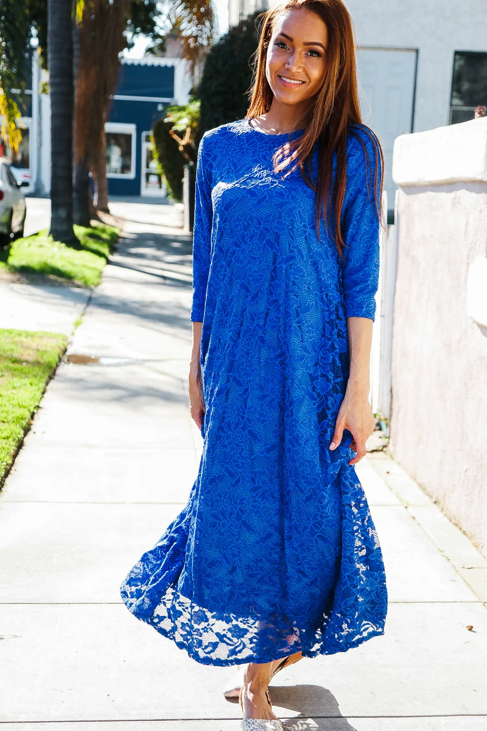 Plus Royal Crochet Lined Pocketed Maxi Dress - Image 5