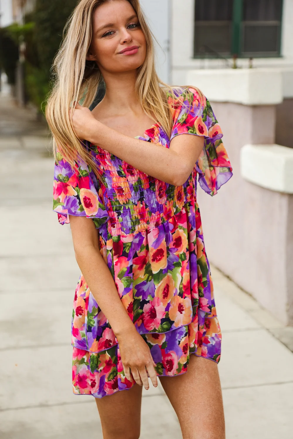 Plus Smocked Floral Blouse - Image 3