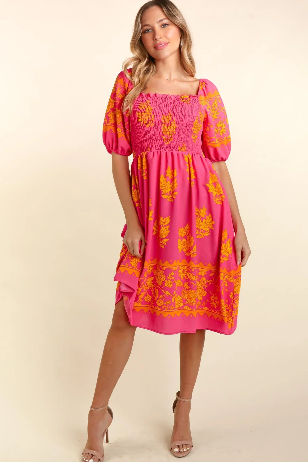 PLUS SMOCKING ELBOW BUBBLE PUFF SLEEVE WITH POCKET - Image 4