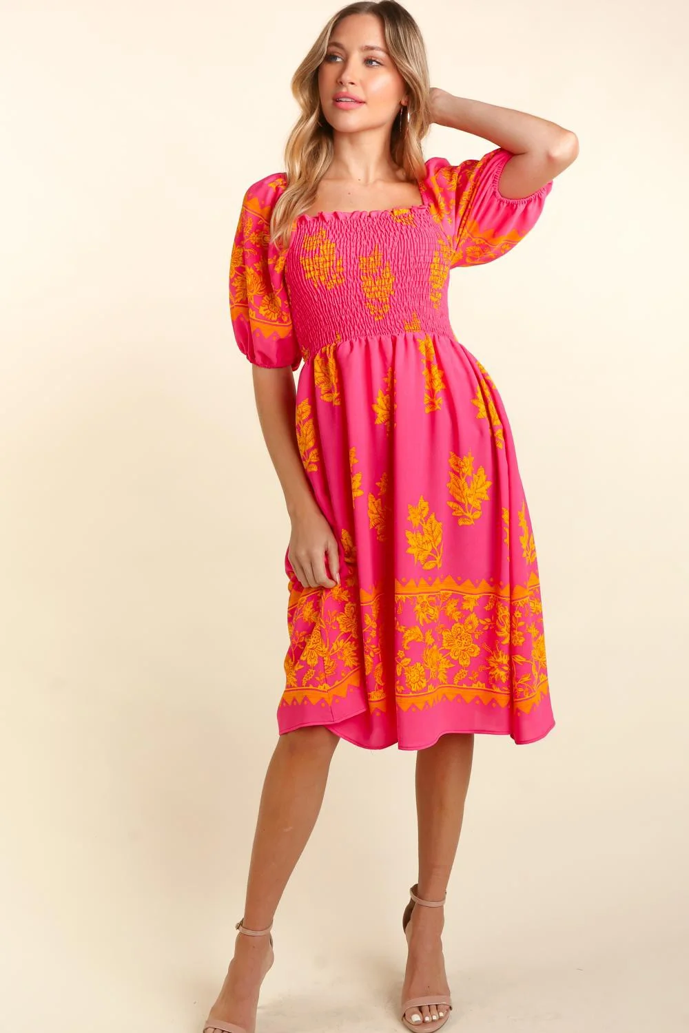 PLUS SMOCKING ELBOW BUBBLE PUFF SLEEVE WITH POCKET - Image 7