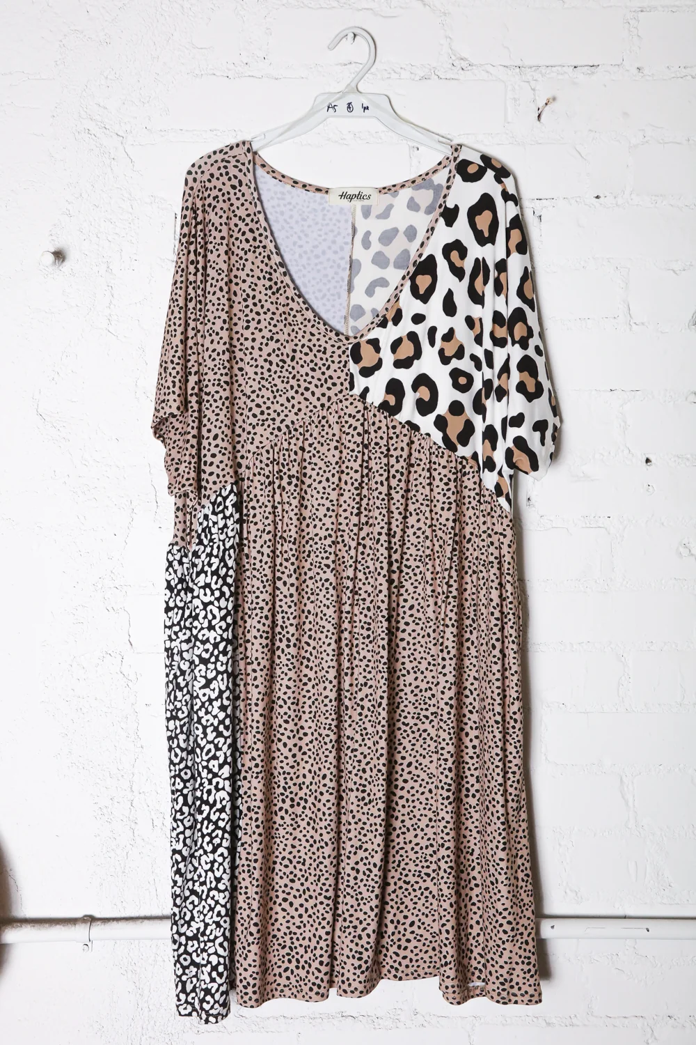 Plus Taupe Animal Dress