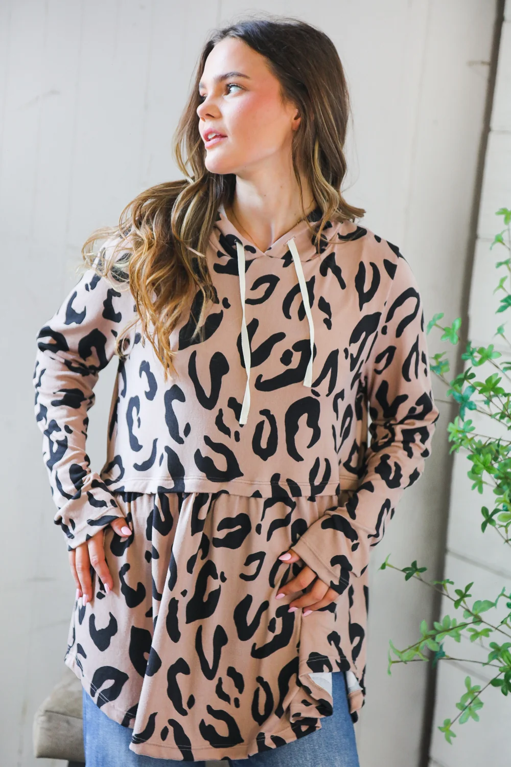 Plus Taupe Animal Hoodie - Image 2