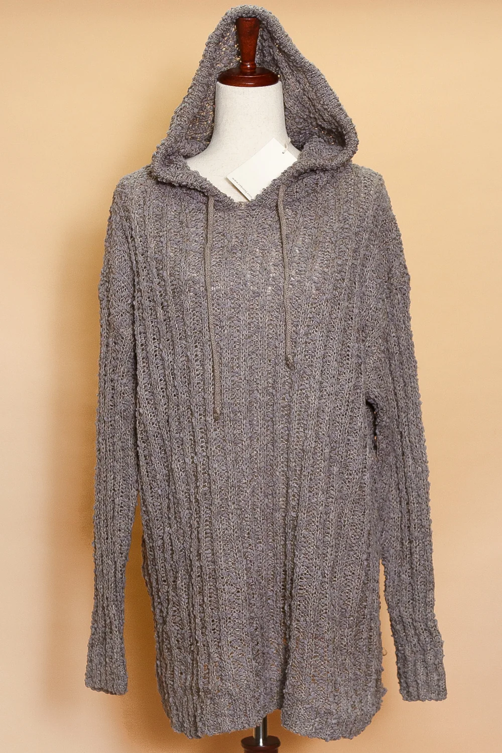 Plus Taupe/Grey Chenille Hoodie