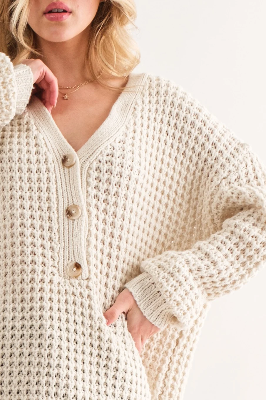 Plus Taupe Knit Sweater - Image 5