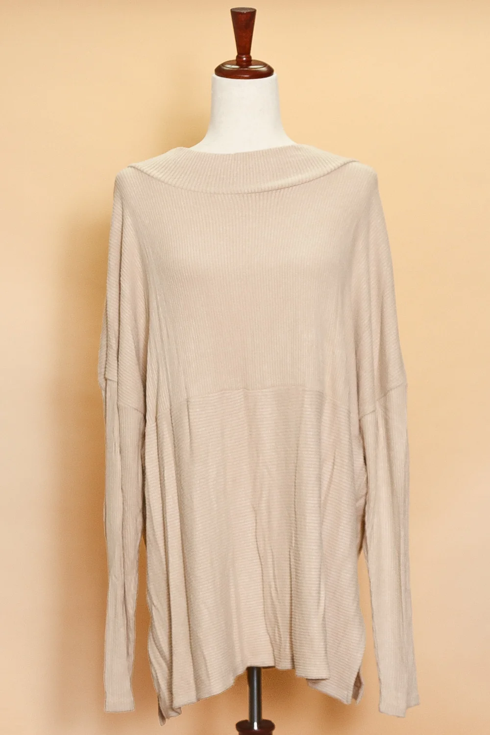 Plus Taupe Ribbed Sweater (5pc)