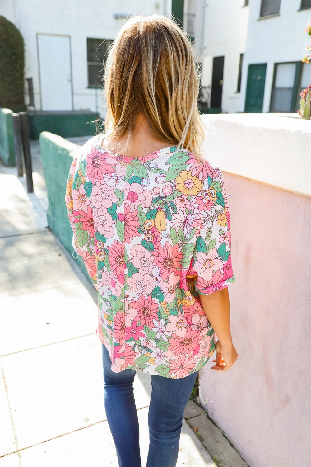 Textured Blush Floral Top - Image 6