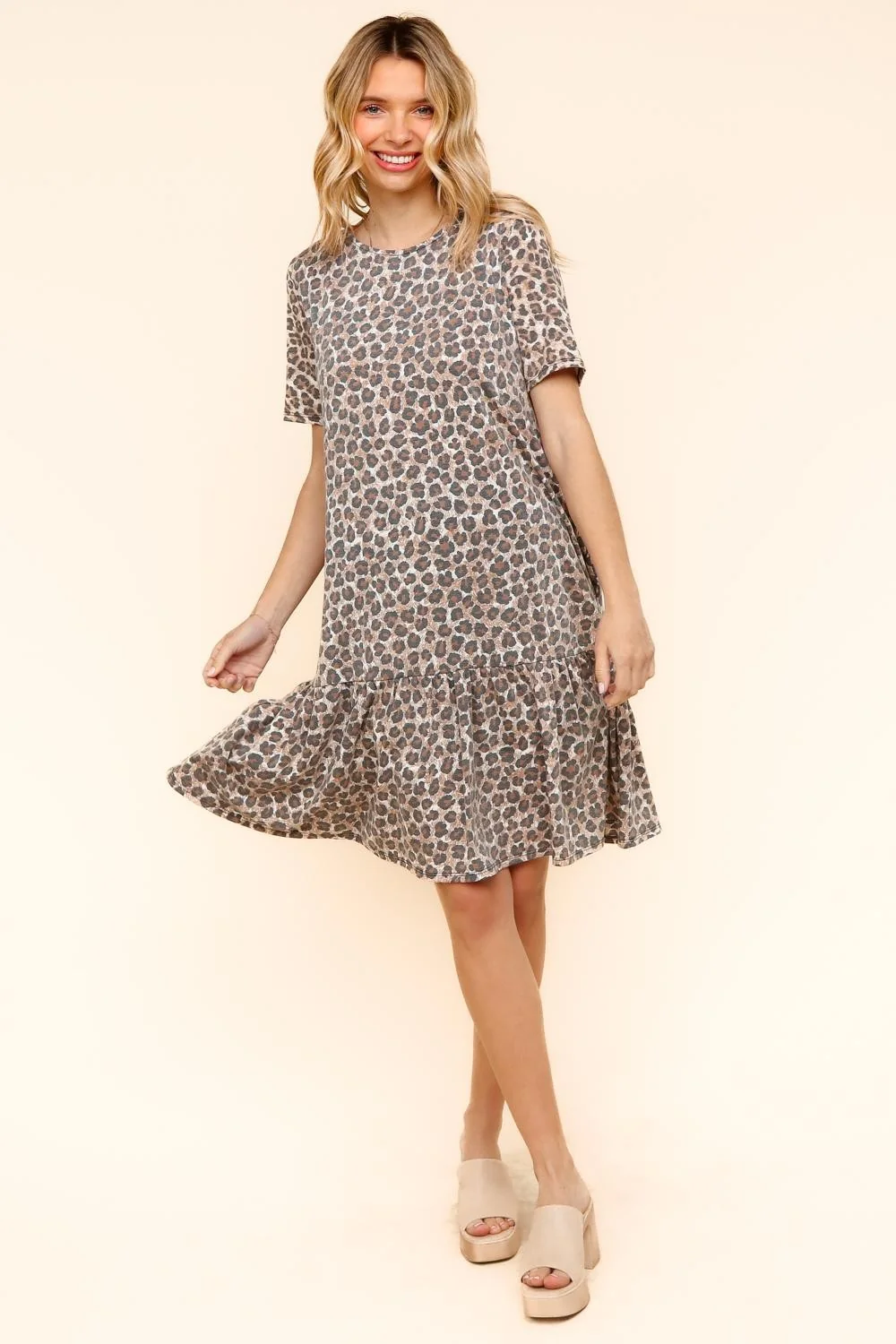TUNIC LEOPARD PRINT DRESS W/ BACK RIBBON BOW TIE - Image 3