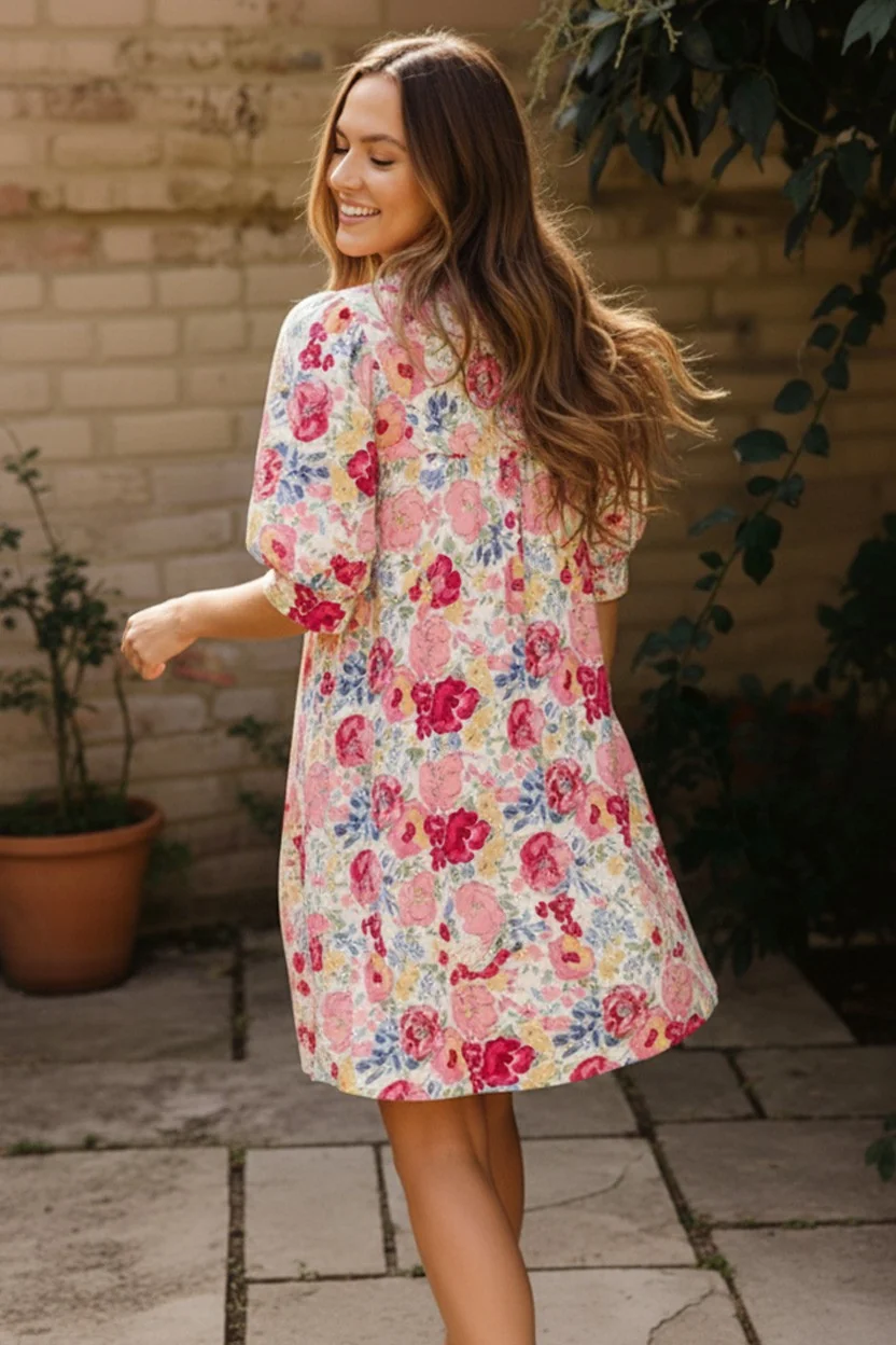 PLUS WOVEN SHIFT DRESS WITH SIDE POCKETS - Image 4