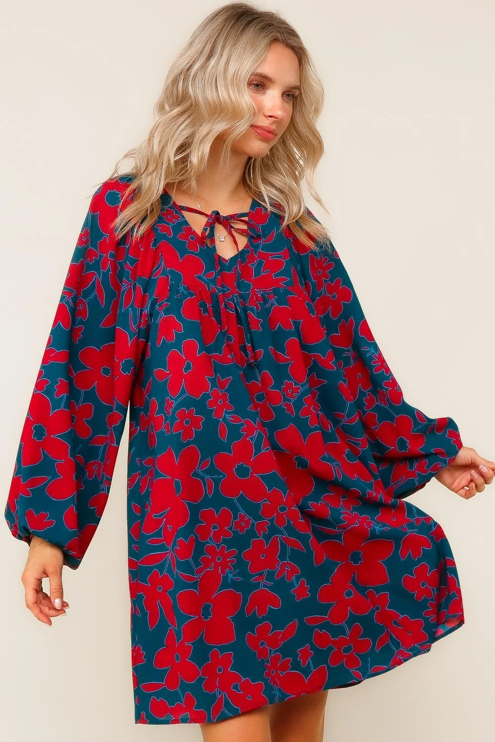 PLUS WOVEN TUNIC SHIFT DRESS WITH SIDE POCKETS - Image 5