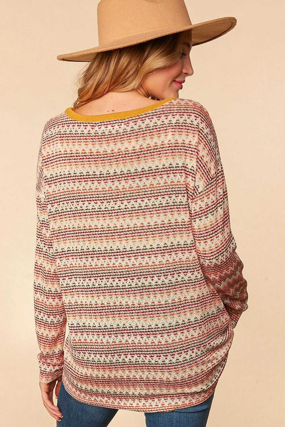 PLUS ZIG ZAG TEXTURED SWEATER KNIT LOOSE FIT TOP - Image 3