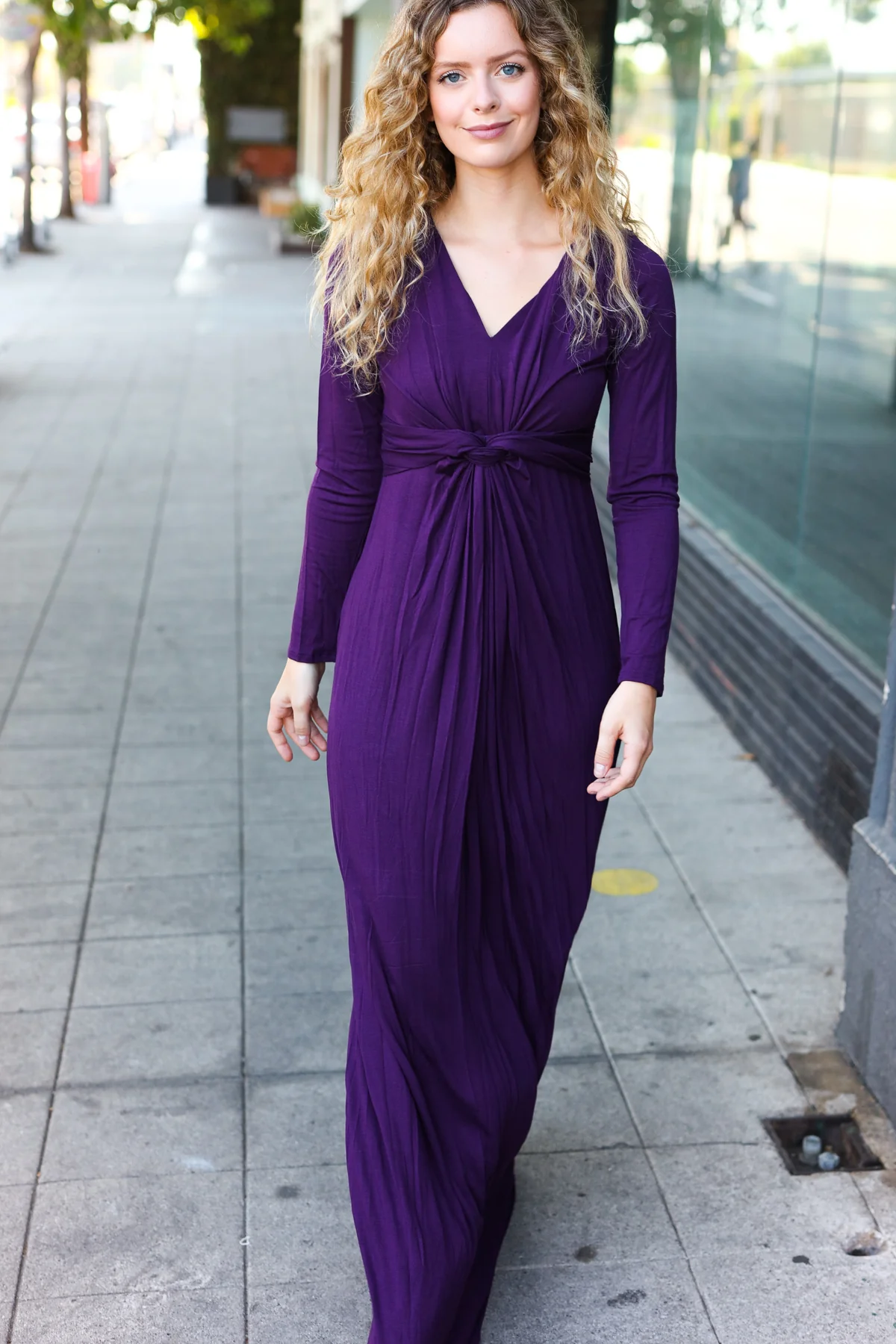 Purple Knot Design Maxi Dress - Image 2