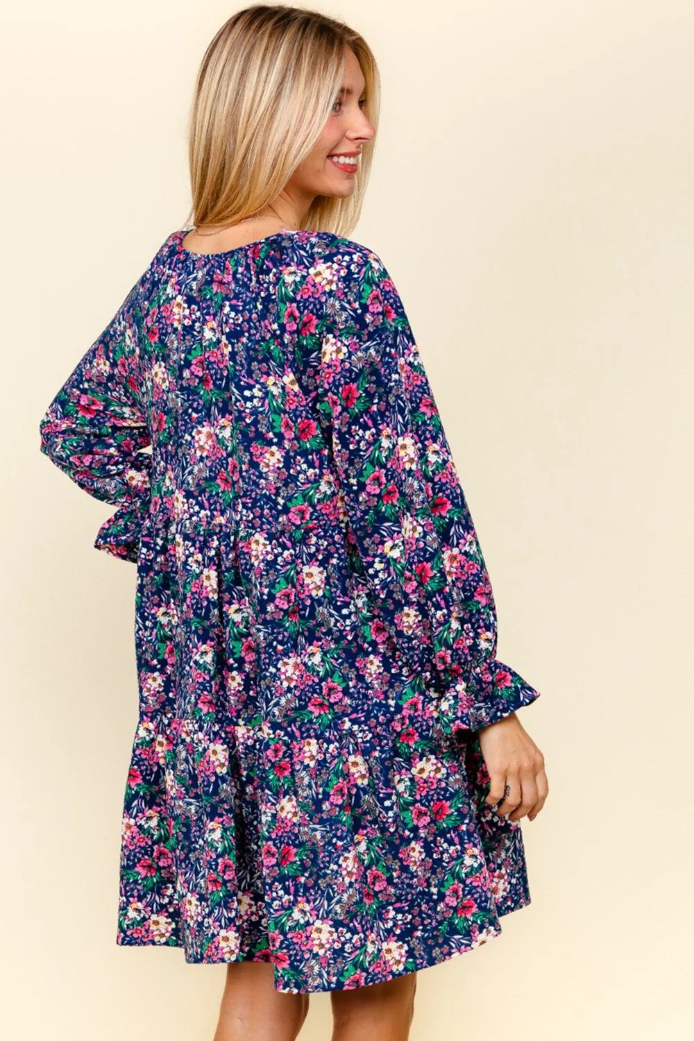 RIBBON TIED BABYDOLL KNEE LENGTH WITH POCKETS - Image 3