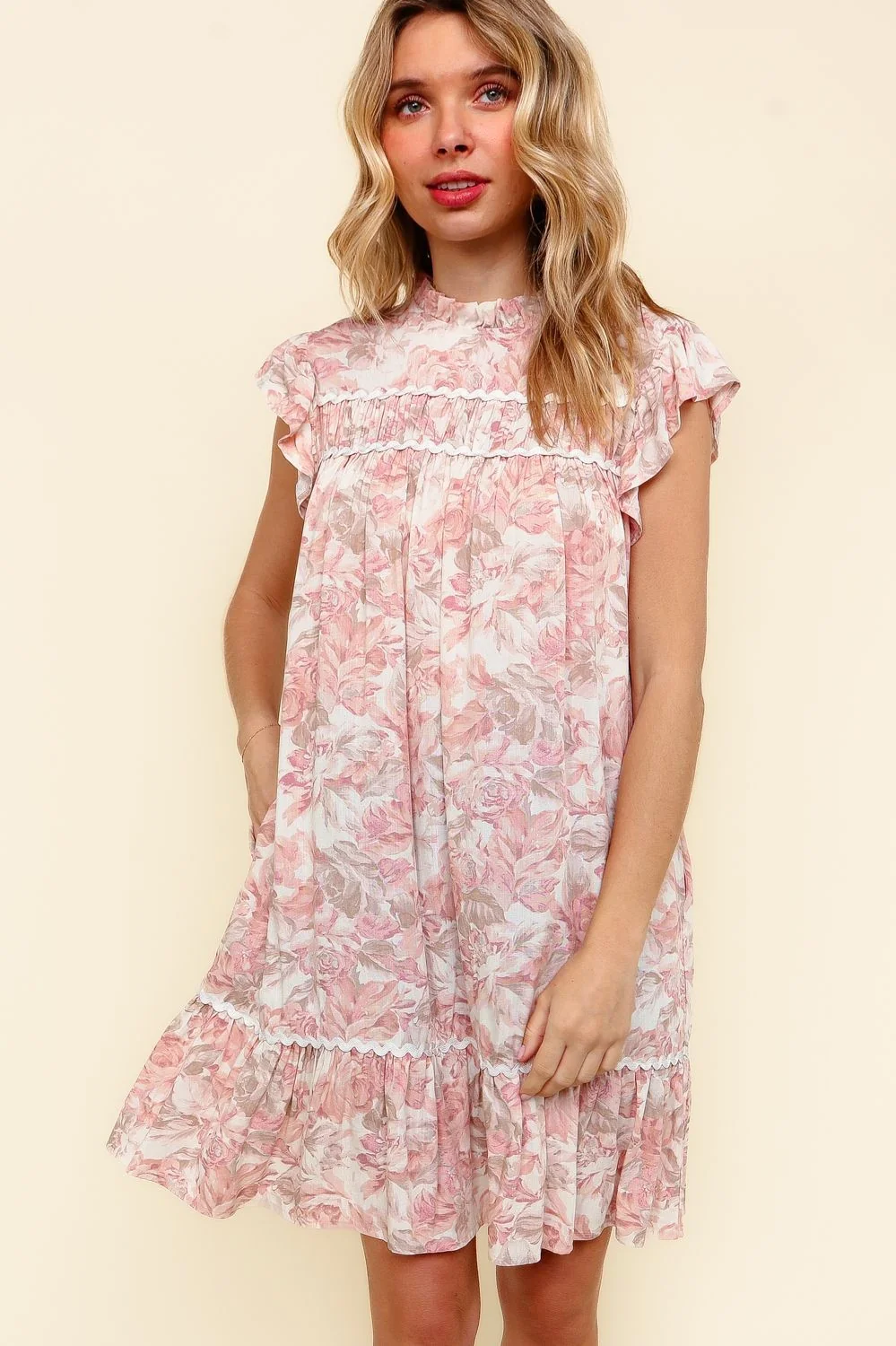 RIC RAC FRILL FLORAL PRINT WOVEN DRESS - Image 7