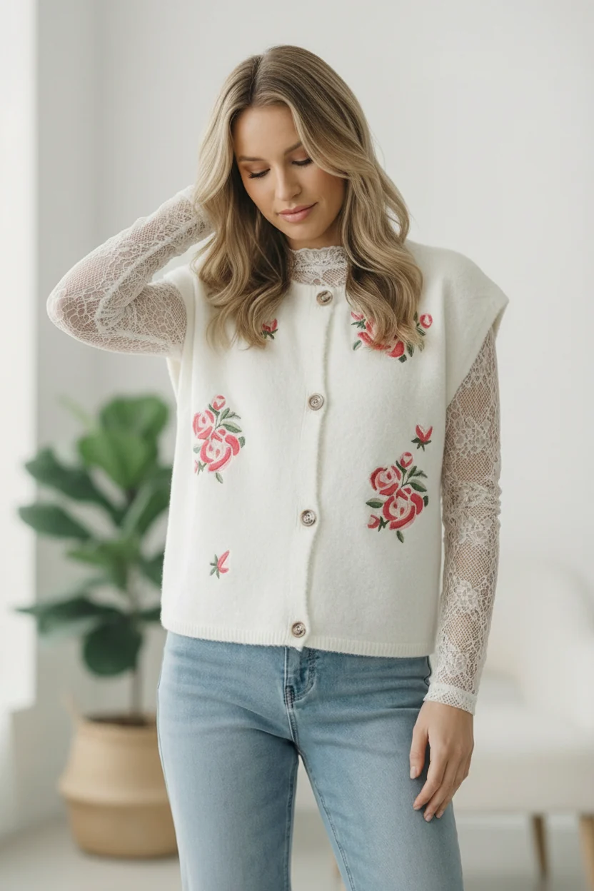 Rose Garden Knit Vest (Open Pack) - Image 4