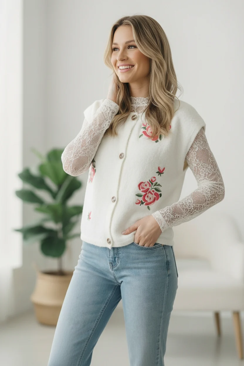 Rose Garden Knit Vest (Open Pack) - Image 5