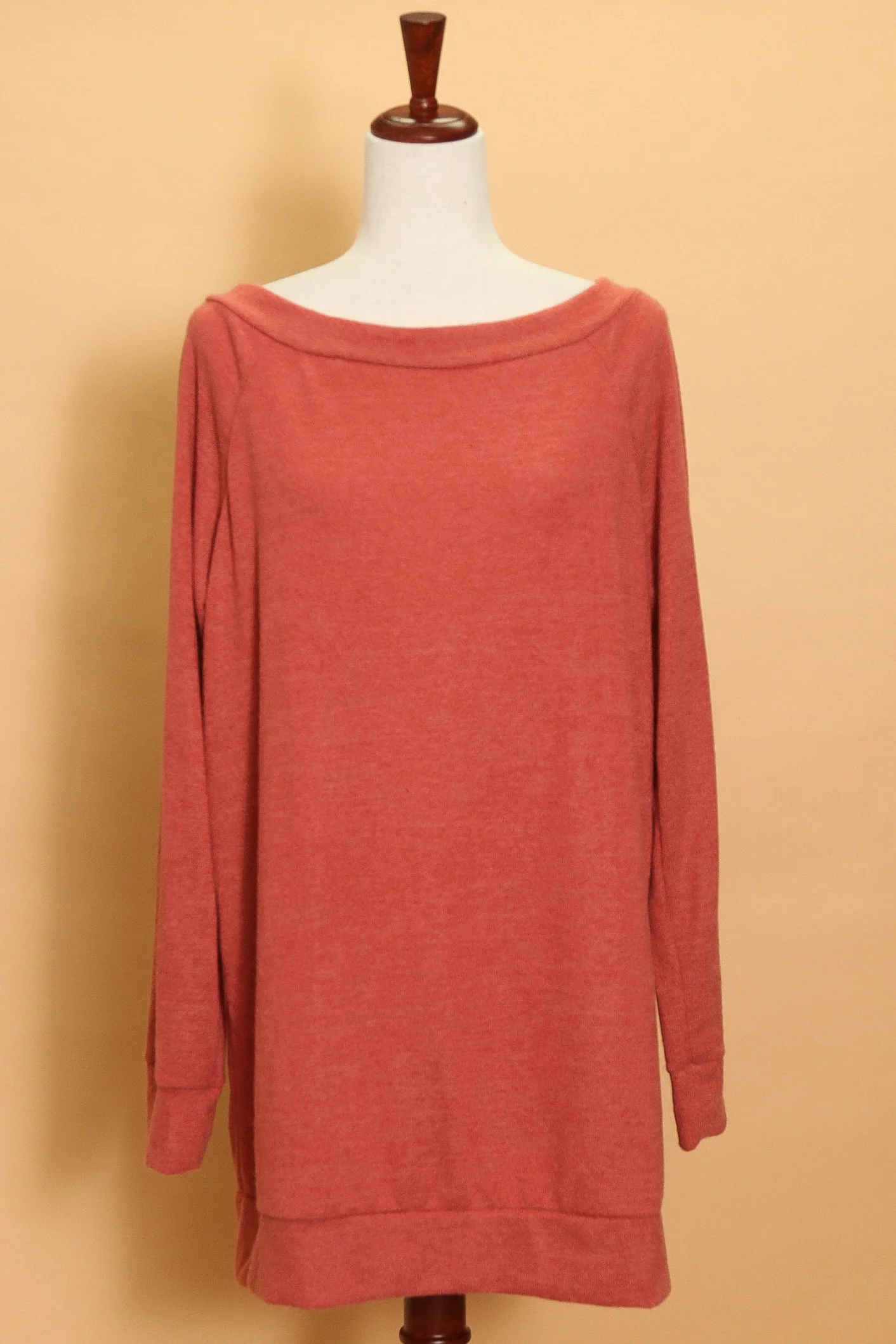 Rust Cuff Hem Sweater