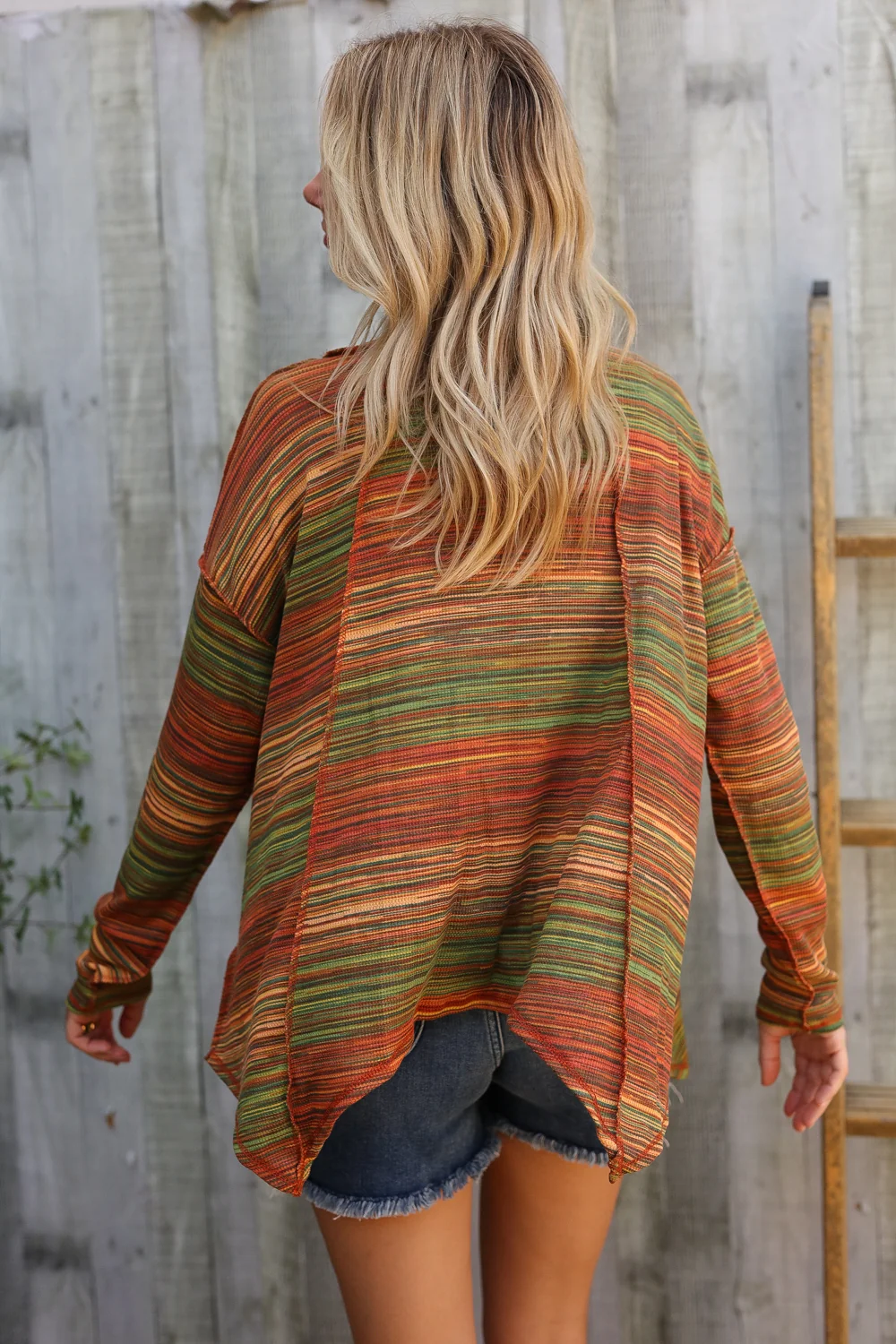 Rust Multi Overstitch Top - Image 5