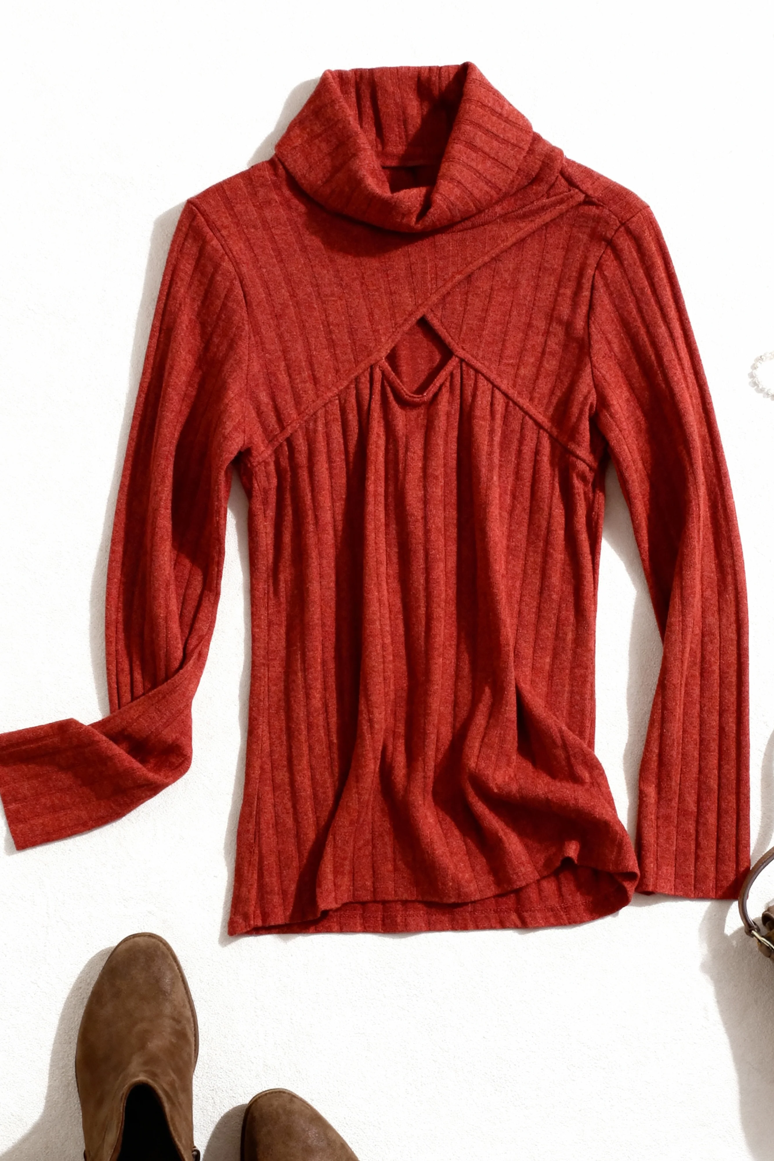 Rust Ribbed Sweater