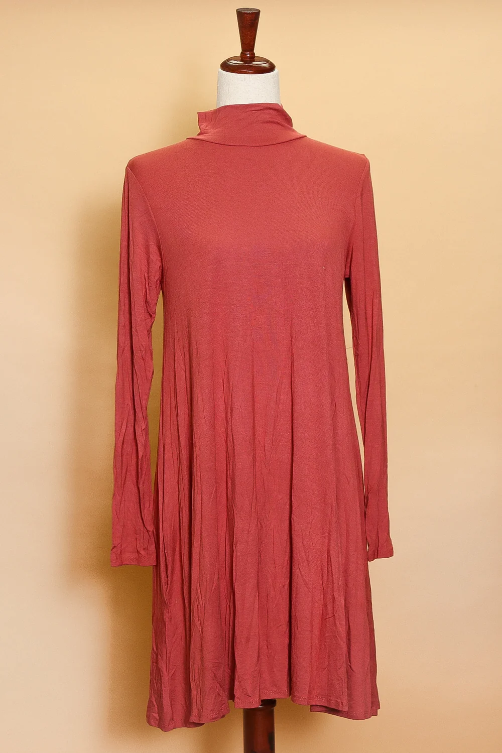 Rust Solid Dress