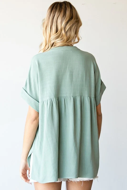 SAGE LINEN SOLID TOP - Image 2