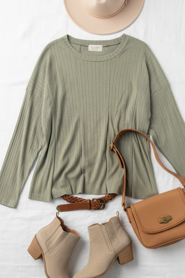 Sage Solid Design Top