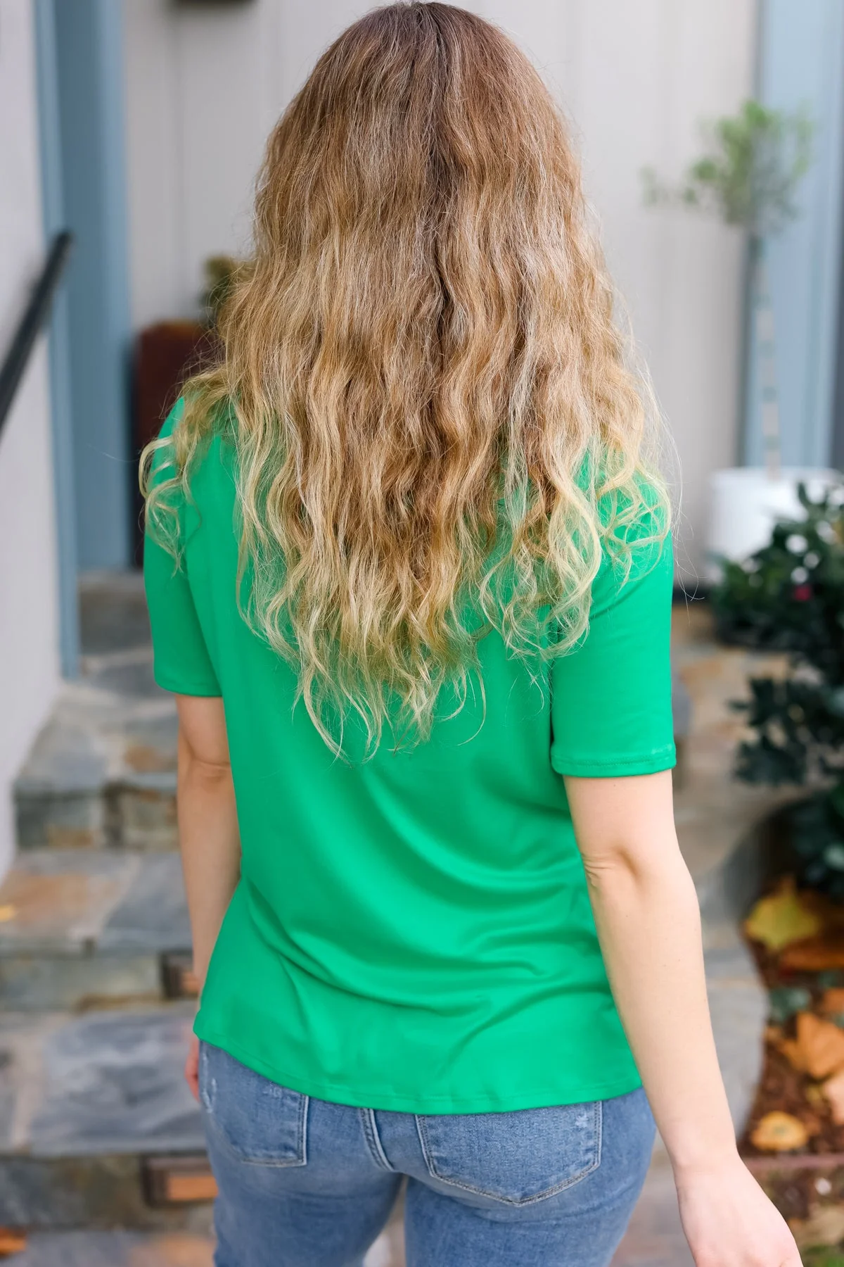 Saint Patrick Asymmetrical Sequin Banded V Neck Top (Open Pack) - Image 7