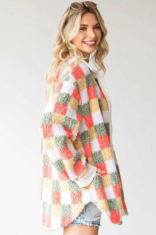 Sherpa Checkered Coat - Image 4