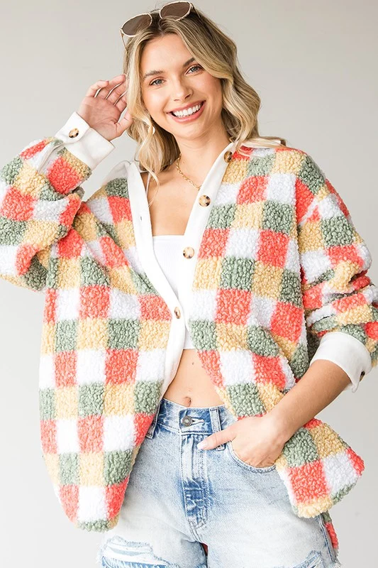 Sherpa Checkered Coat - Image 6