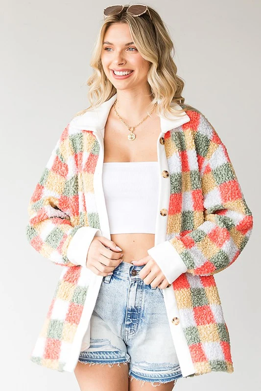 Sherpa Checkered Coat - Image 9