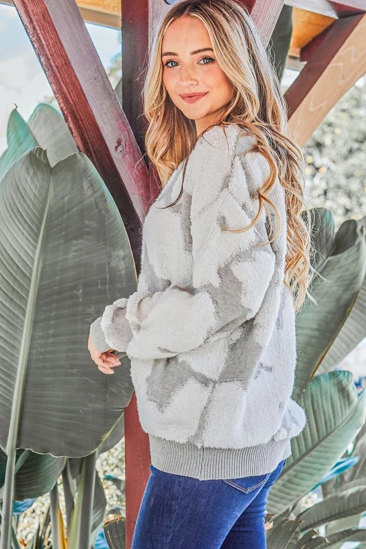 Silver Cloud Ribbed Hem Sweater - Image 5