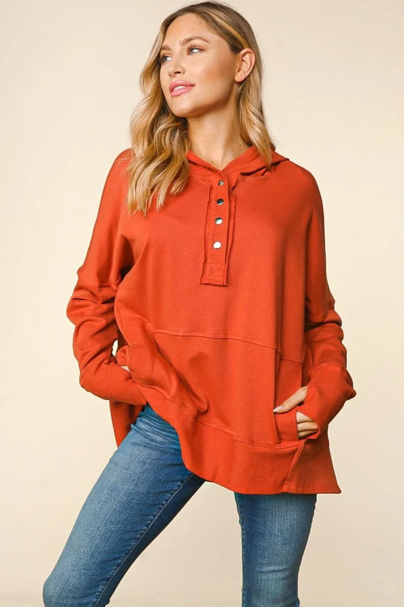 SNAP BUTTON DOWN LONG SLEEVE PULLOVER - Image 2