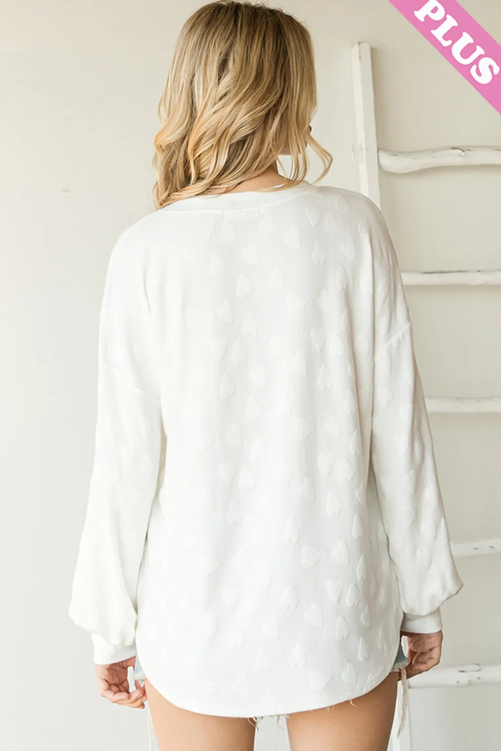 Soft Heart Jacquard Fit Top - Image 4