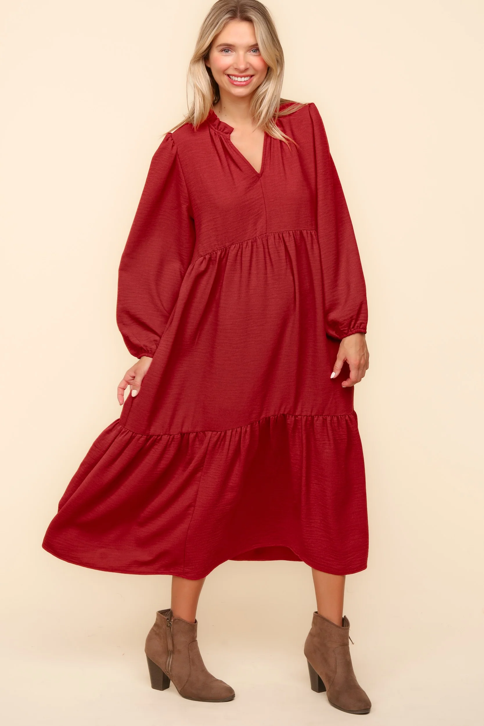SPICE BABYDOLL WOVEN MAXI DRESS WITH SIDE POCKETS - Image 5