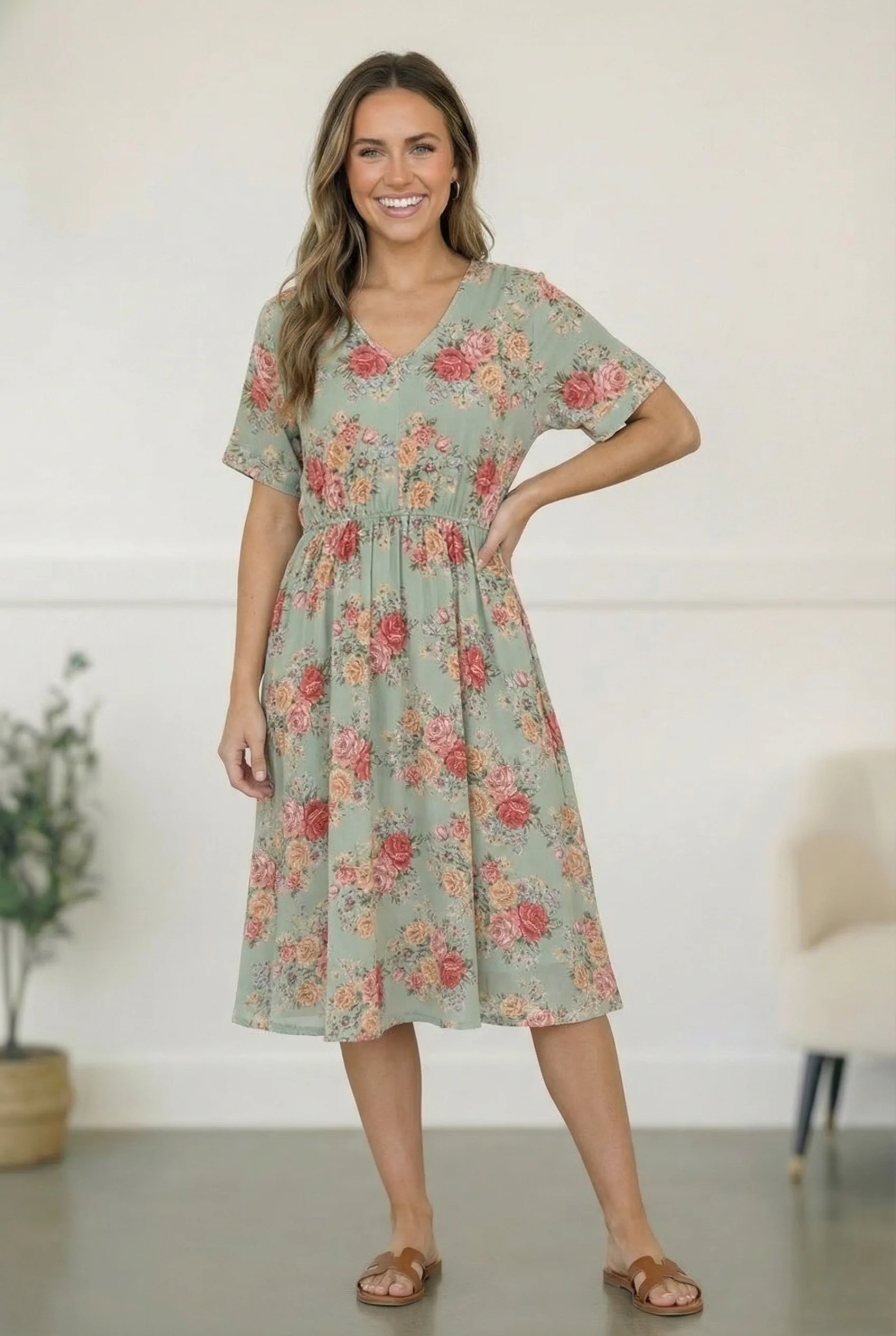 Spring at a Garden Wedding Midi Dress (Open Pack)