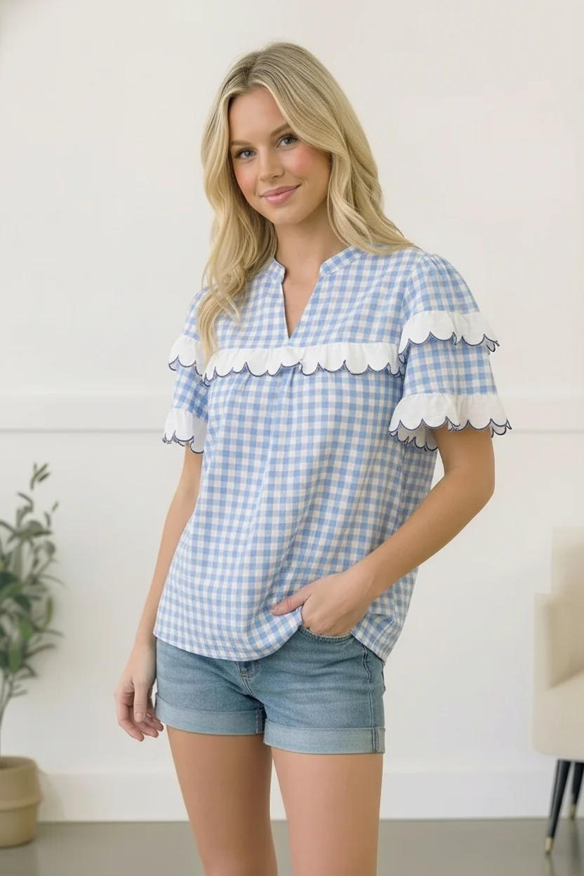 Sweet Meadow Cotton Gingham Top (Open Pack) - Image 4