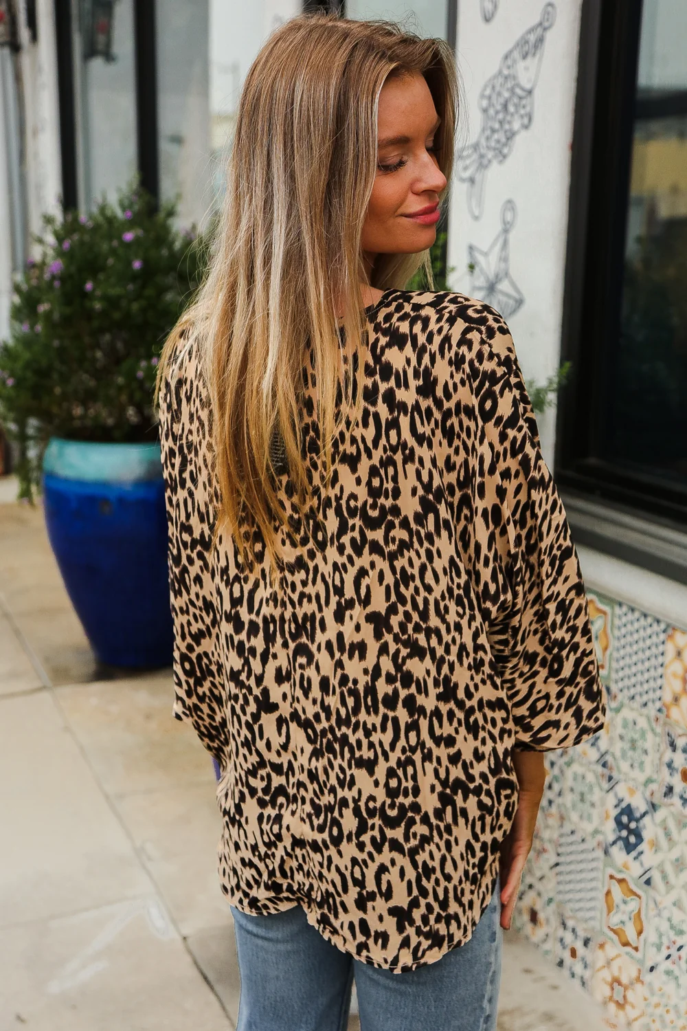 Taupe & Black Animal Top - Image 7