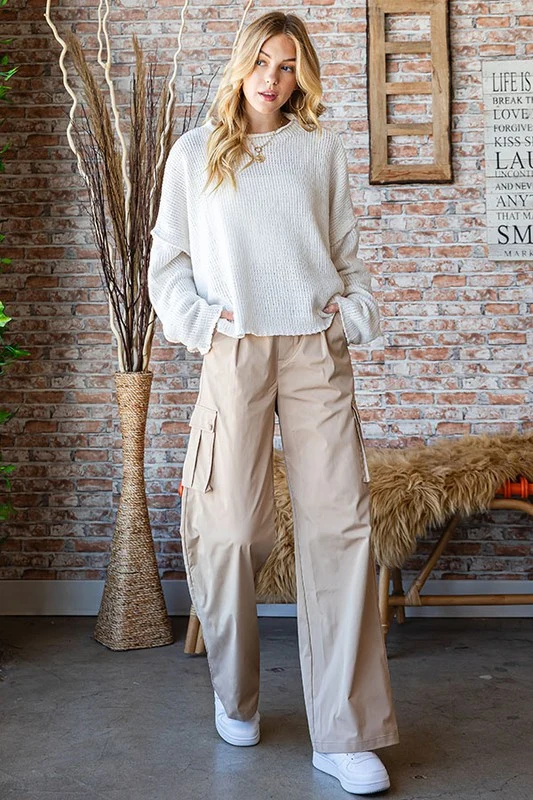 Taupe Pocketed Cargo Pants