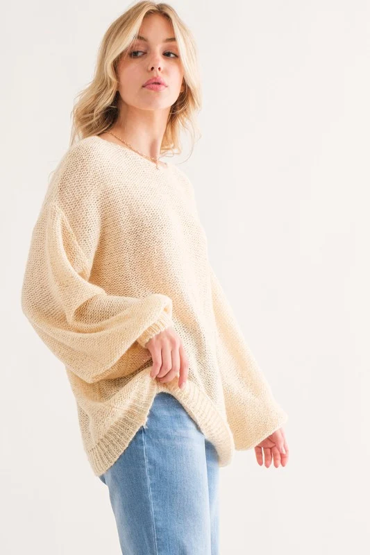Plus Taupe Sequin Knit Sweater - Image 4