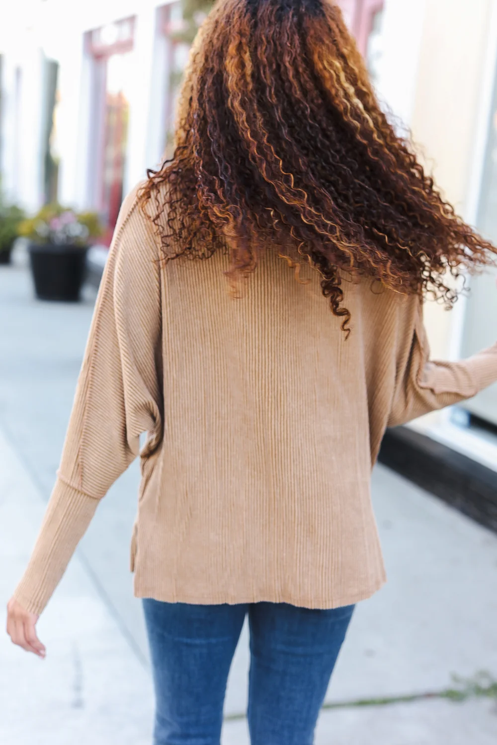 Taupe Wavy Ribbed Merry Top - Image 5