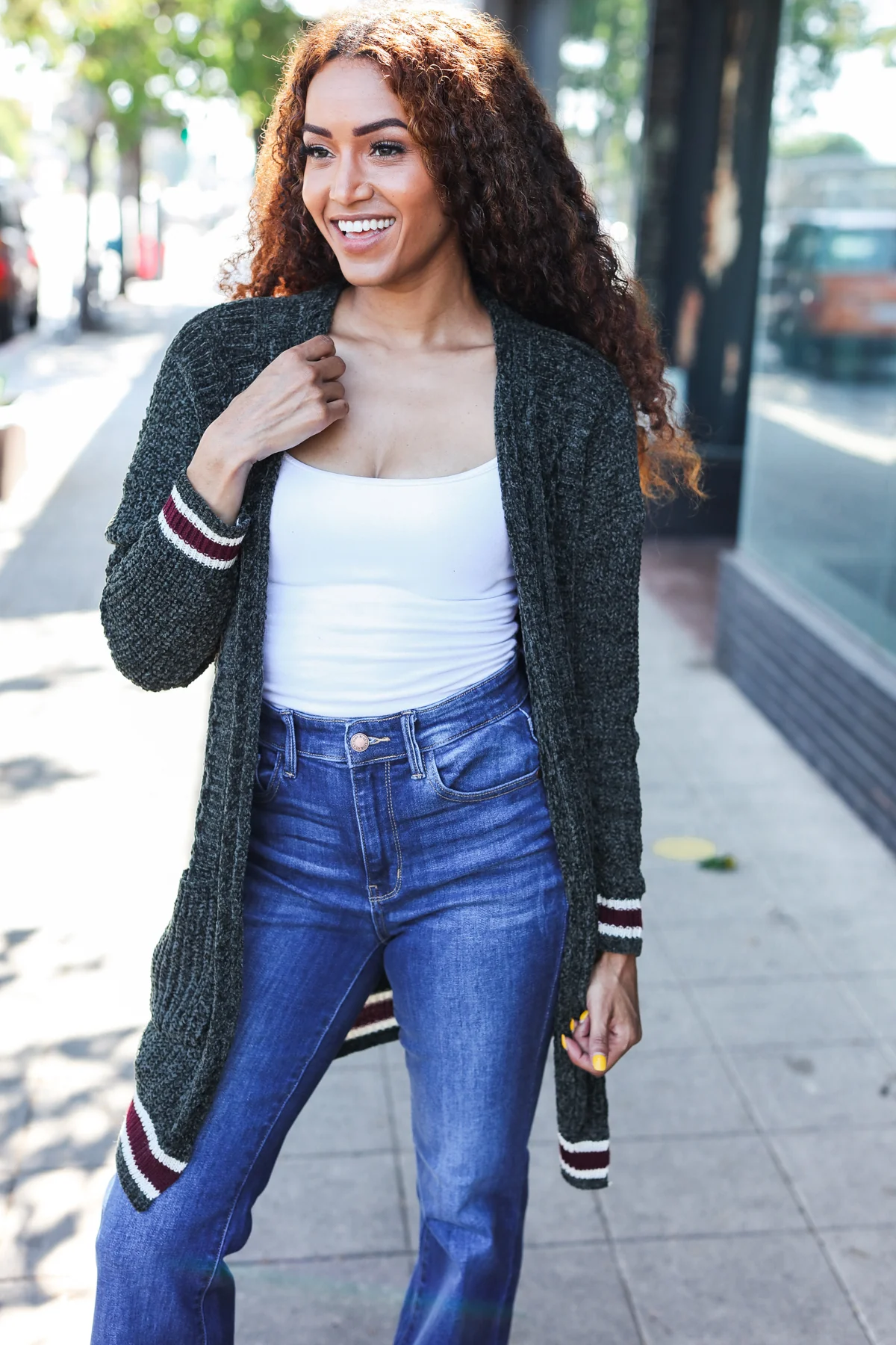 Plus Thick Green Cardigan - Image 4