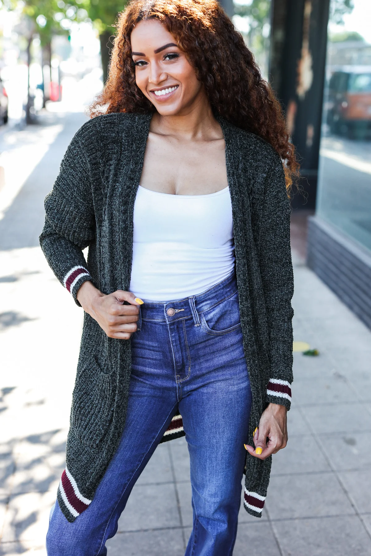Plus Thick Green Cardigan - Image 5