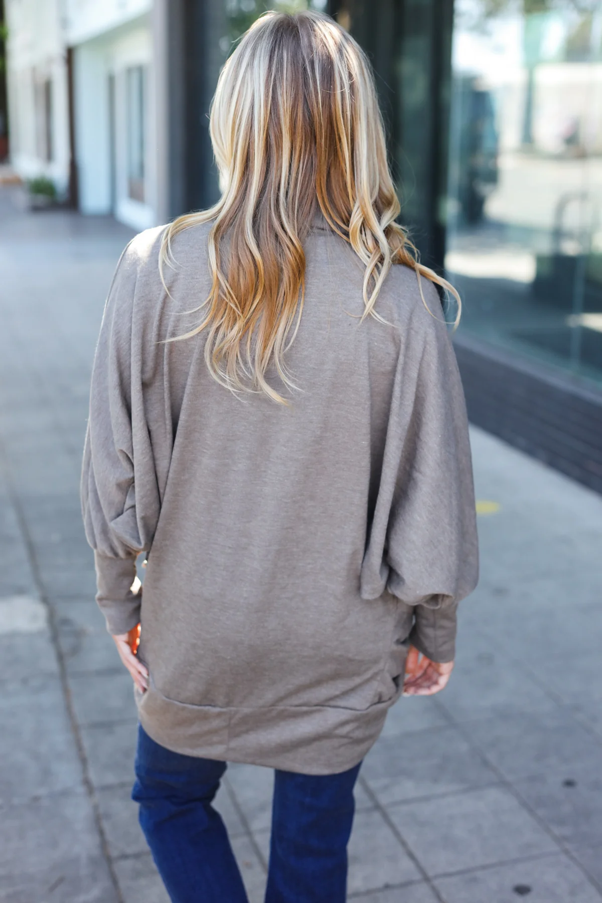 Thick Olive Dolman Cardigan - Image 7