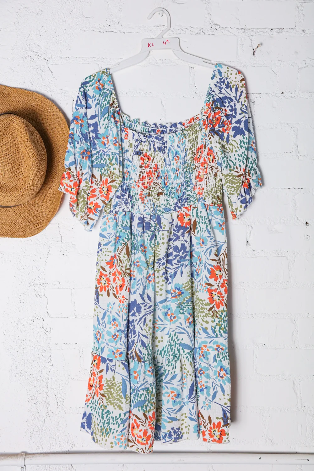 Watercolor Floral Smocked Dress